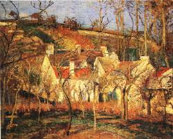 Red Roofs1 Village Corner, Camille Pissarro